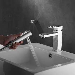 Смеситель для раковины с гигиеническим душем Shevanik S8271 хром